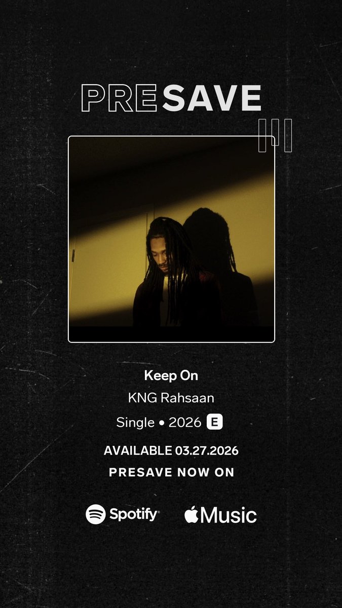 KNGRahsaan's tweet photo. March 27th, ‘Keep On’ drops &amp; entails emotions from my first big move to the A hopefully yall can listen to this &amp; enjoy my art presave link below ⬇️

https://t.co/sYq2nx83XR https://t.co/wlzxrWvKUa