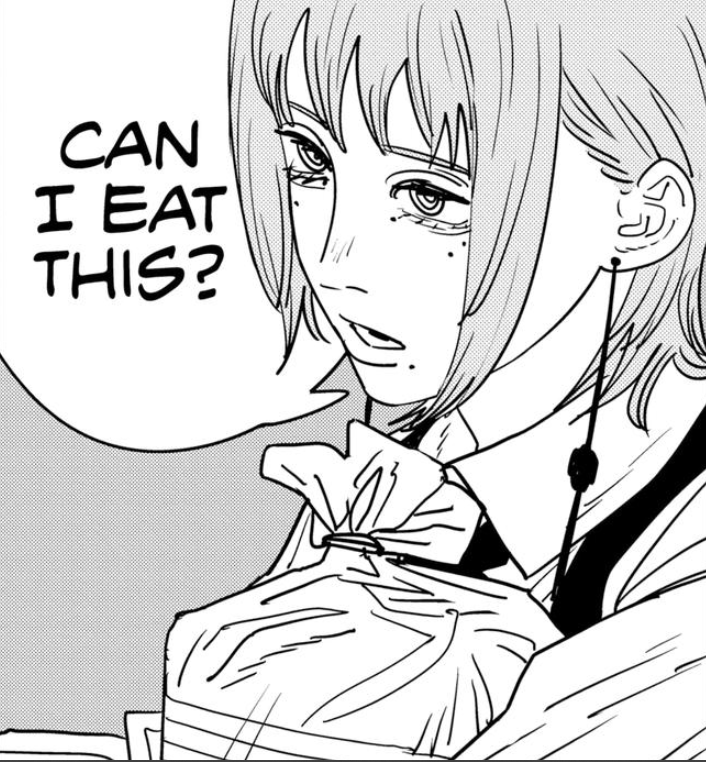 plutoxcsm's tweet photo. i would pay an asa mitakillion dollars for a four horseman slice of life manga where makima is the working providing sister, yoru is constantly getting in trouble and doing stupid shit, lil d is a fatass hedonist who doesnt help with anything, and fami is useless. its so peak https://t.co/302vwfHFTQ