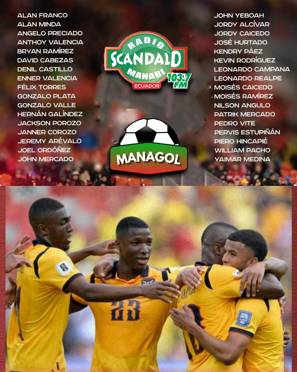 🇪🇨¡ESTOS SON LOS CONVOCADOS! de La Tri para enfrentar a Marruecos y Países Bajos 🇲🇦🇳🇱 previo al mundial 2026👌

Beccacece convocó a 34 jugadores. La lista mantiene a referentes como Enner Valencia, Moisés Caicedo y Piero Hincapié.