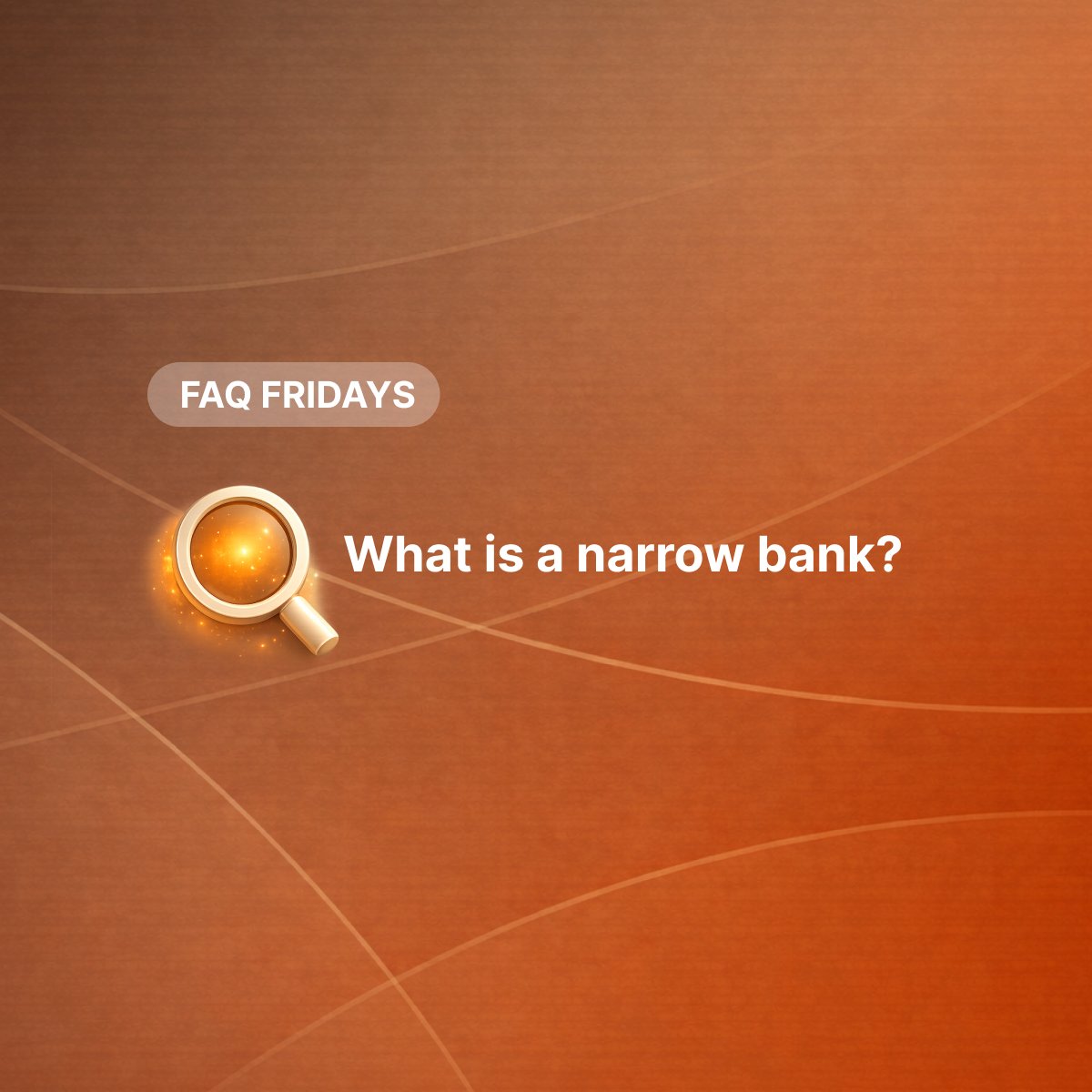 N3XTinc's tweet photo. Welcome to FAQ Fridays, where we answer common questions around the digital assets industry. Today's question:

What is a narrow bank?

Unlike traditional banks, narrow banks accept deposits but don't lend, only holding safe, liquid assets, cutting credit risk and bank run exposure.