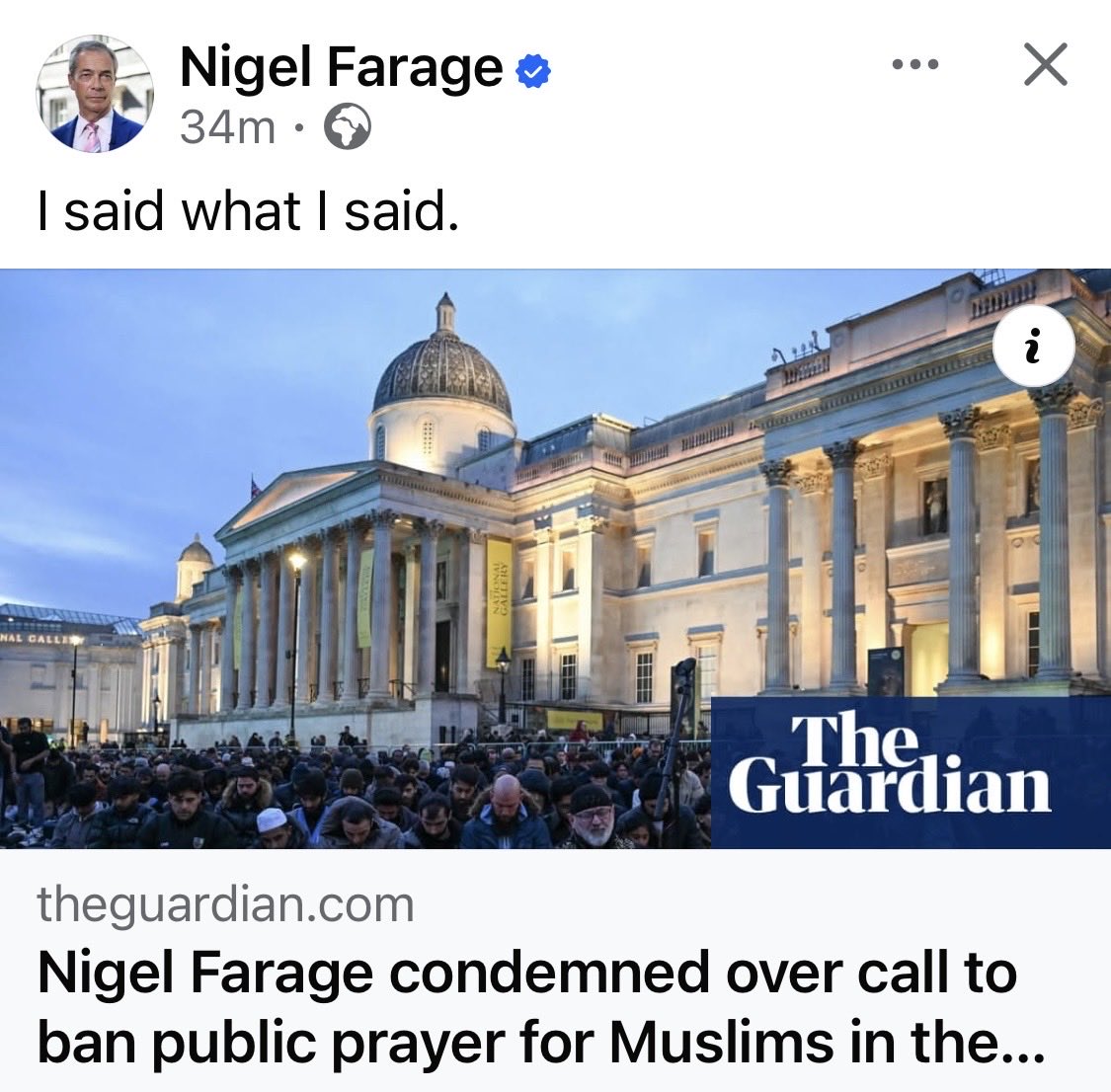 Bebs1000's tweet image. Nigel Farage- what a leader! 👏👏👏👏 Nigel Farage @Nigel_Farage @reformparty_uk is the leader I will follow! He is fearless! 💪👏👏👏👏 #Reform #VoteReform #NigelFarage