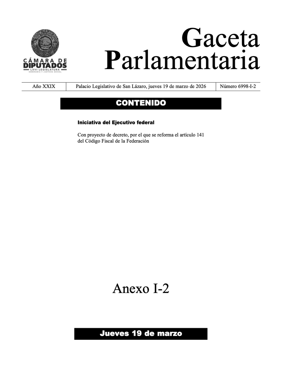 📌Iniciativa de reforma al artículo 141 del CFF:

☑️La iniciativa de reforma al artículo 141 del CFF reconoce, de manera implícita, un problema práctico que litigantes y contribuyentes han enfrentado con la reciente reforma de 2025: la rigidez del sistema de prelación obligatoria