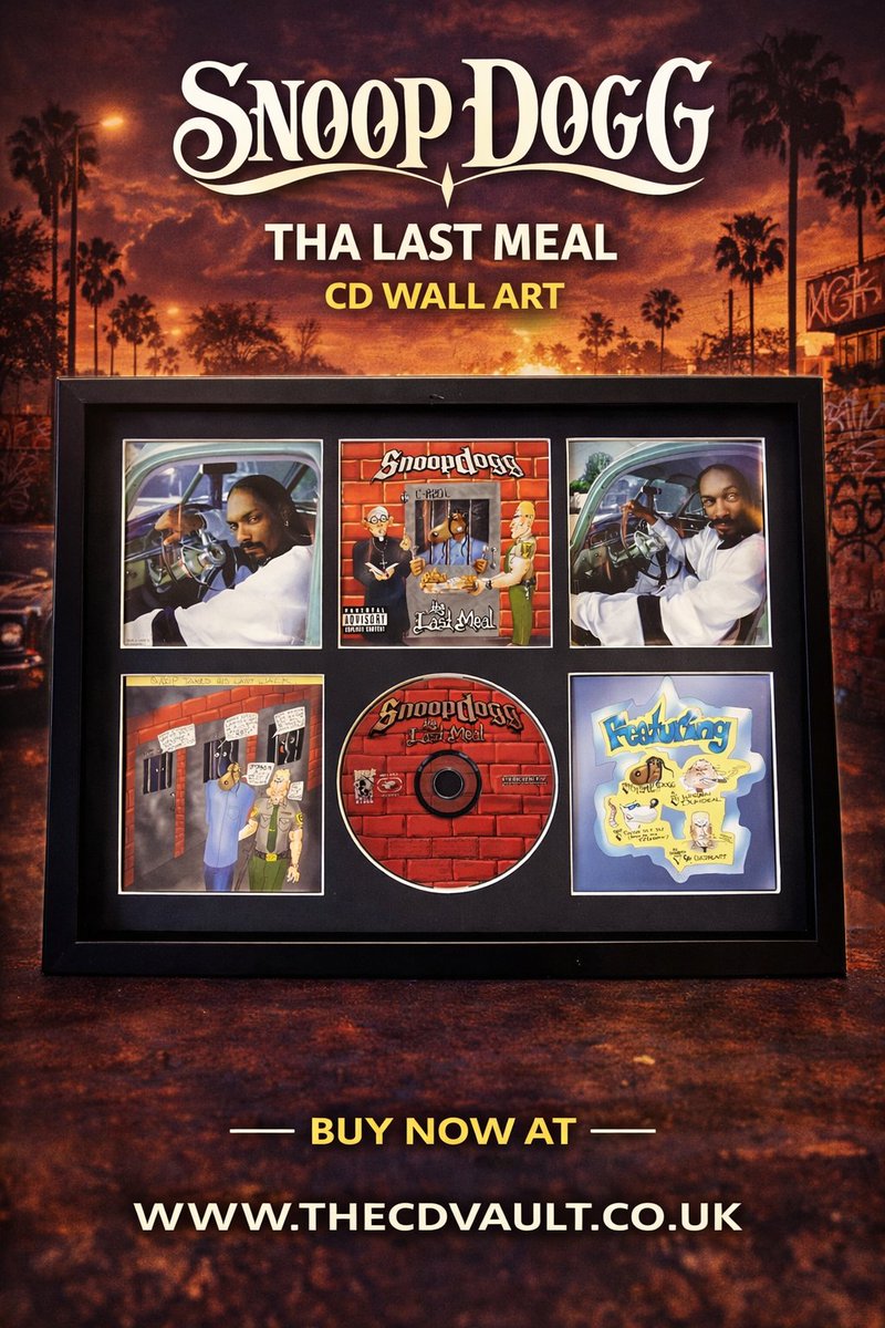 TheCDVaultUK's tweet image. 263. Snoop Dogg – Tha Last Meal – Retro Mounted CD Wall Display
Available now at thecdvault.co.uk
#SNOOPDOGG #HIPHOP #RAP #DRDRE #PAC