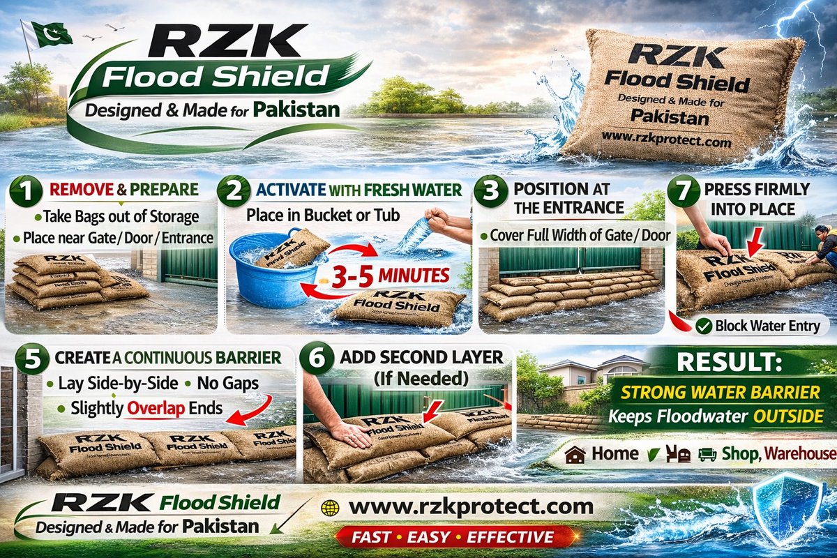 RZKFloodShield's tweet photo. Monsoon rains in Pakistan bring serious urban flooding risks 🌧️ Water can enter your home in minutes through gates, garages, and basements.
Protect your property with RZK Flood Shield 🛡️ — fast activation, strong barrier, zero hassle. https://t.co/r7zxeP4CMf