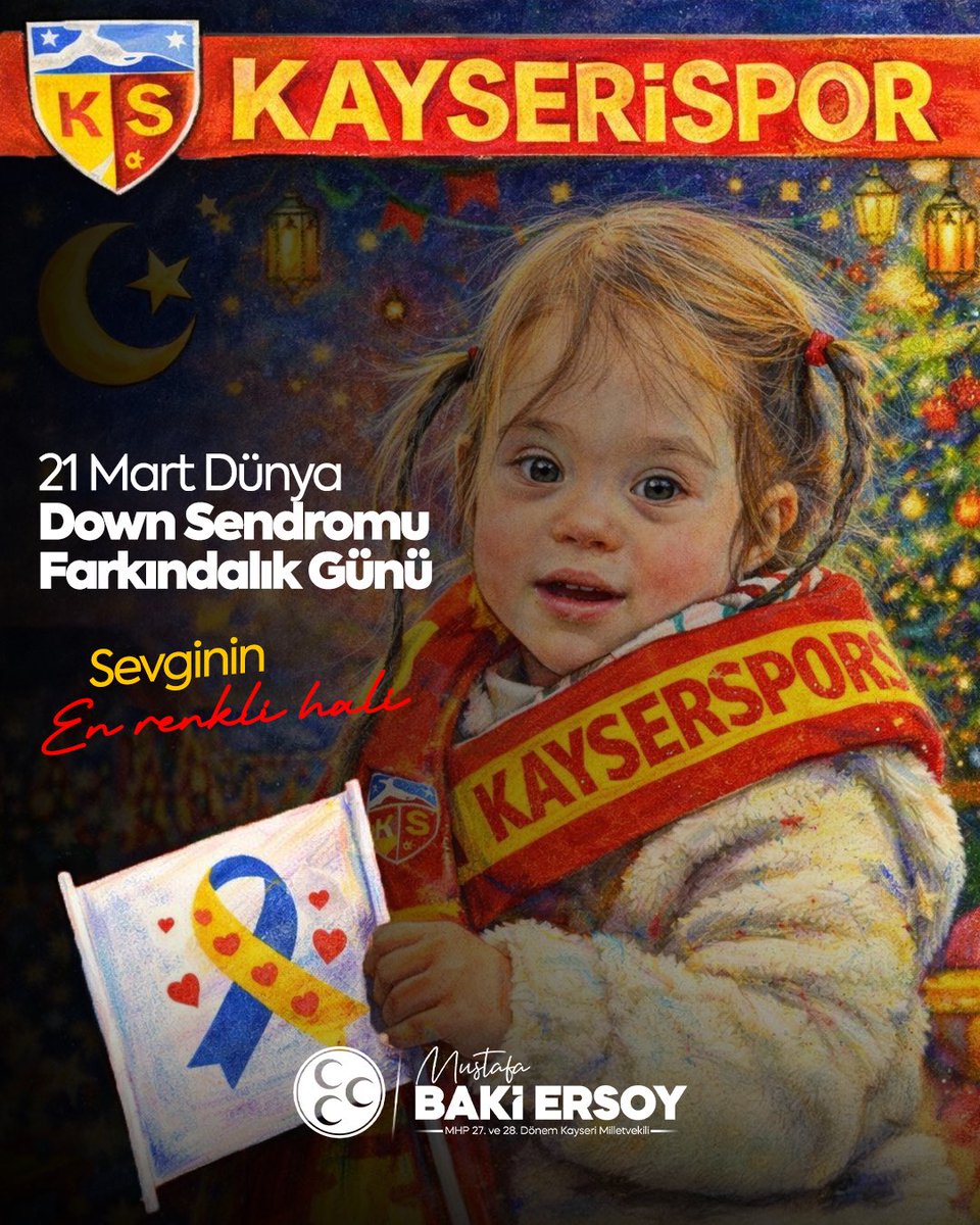 bakiersoymhp's tweet photo. Koşulsuz sevgiyi en iyi bilen,
Mutluluğu en saf haliyle yaşayanların günü

21 Mart Dünya Down Sendromu Farkındalık Günü…

Başta Futbolcumuz, kardeşimiz, Semih Güler’in  kızı dün ki galibiyetimizin simgesi olan Defne kardeşimiz olmak üzere tüm Down sendromlu bireylerimizin özel gününde yanlarındayız… Down sendromu bir hastalık değildir. Genetik bir farklılıktır. Farkındayız! Yanlarındayız. 🟨🟥