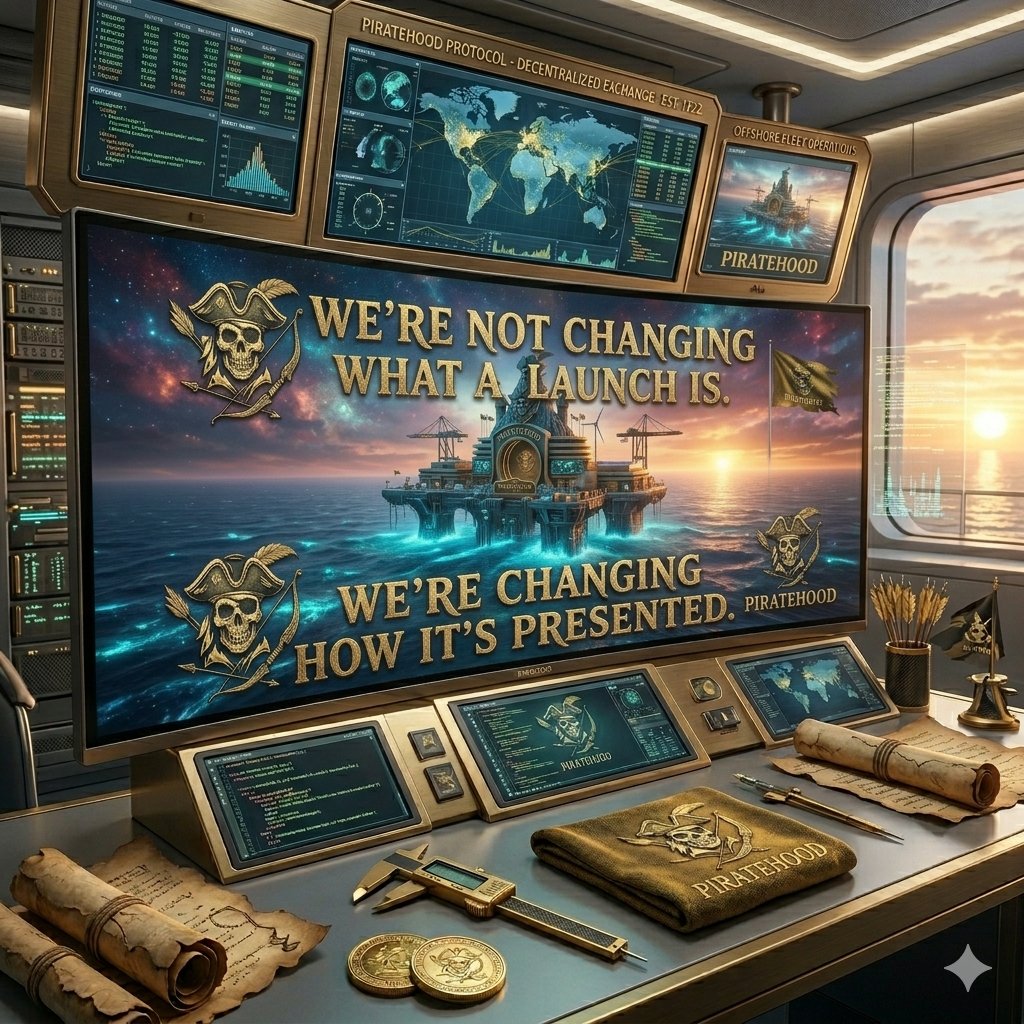 Piratehoodonsol's tweet image. We’re not changing what a launch is.
We’re changing how it’s presented.

TG: t.me/piratehoodchat
Website: piratehoodprotocol.com
Website: swap.piratehood.com
CA: FNucbEyZg9pqHLpdLsWt4FEU9UkkkSKtcWX511t9pump

#Solana #PirateHood #Crew #Launchpad #PirateHoodLaunch