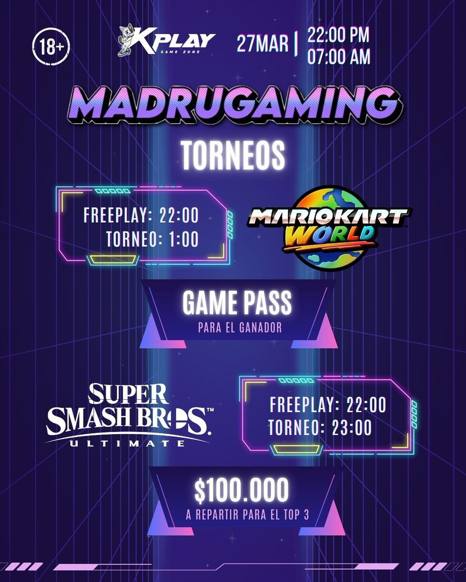 alicemonki's tweet photo. El próximo viernes habrá torneo nocturno en conce con un pozo total de $100000! Al día siguiente habrá Movistar dónde el ganador también se llevará $100000. Los dejo invitados a la segunda edición del carrete en kplay!! Cualquier cosa me pueden escribir. https://t.co/aE7ApfAnr0
