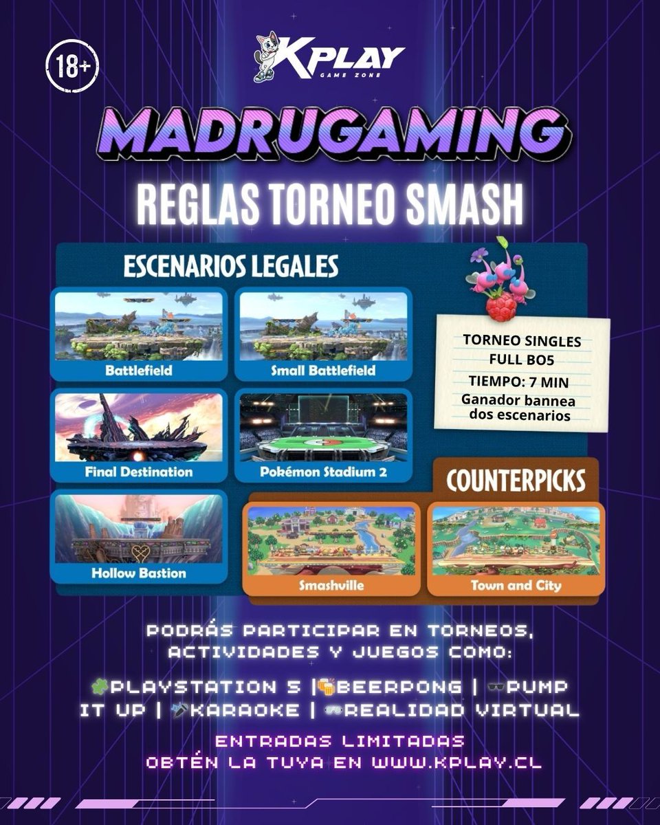 alicemonki's tweet photo. El próximo viernes habrá torneo nocturno en conce con un pozo total de $100000! Al día siguiente habrá Movistar dónde el ganador también se llevará $100000. Los dejo invitados a la segunda edición del carrete en kplay!! Cualquier cosa me pueden escribir. https://t.co/aE7ApfAnr0