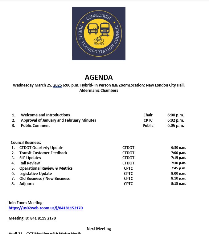 Connecticut Public Transportation Council tweet media