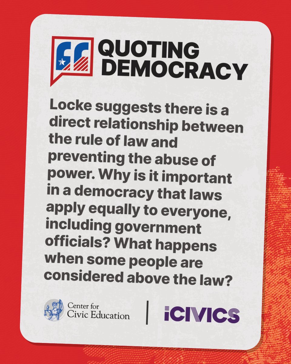 CivicEducation's tweet photo. https://t.co/LR61zNheIr
@icivics #America250 #CivicEducation #QuotingDemocracy #CivicLearningWeek https://t.co/IFjTfb27x6