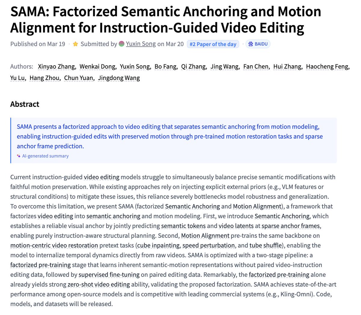 SAMA abstract screenshot