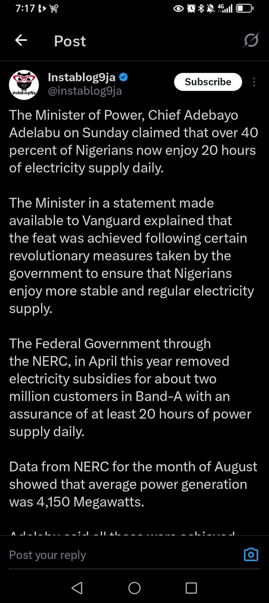 SuccessChijiok6's tweet photo. The level of dim witted statements that fly around, including the heavy lack of accountability is alarming.. Why is no body getting fired for this lies.. All we ask is have what other people have as a basic necessity.

#powergrid #rape #revolutionnow #sowore https://t.co/T9UUXFIz4s