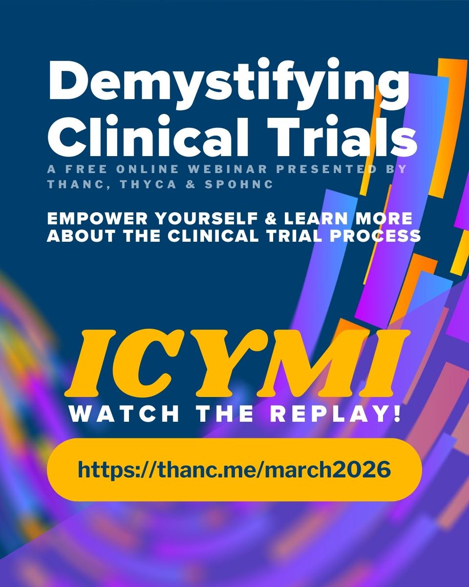 thancfoundation's tweet image. 🙏 Thank you to everyone who could join the clinical trials webinar. For those who missed it, the replay will be available soon. Watch this space 👉 youtu.be/L57cMuCfqaQ?ut… #ThankYou #PatientEducation