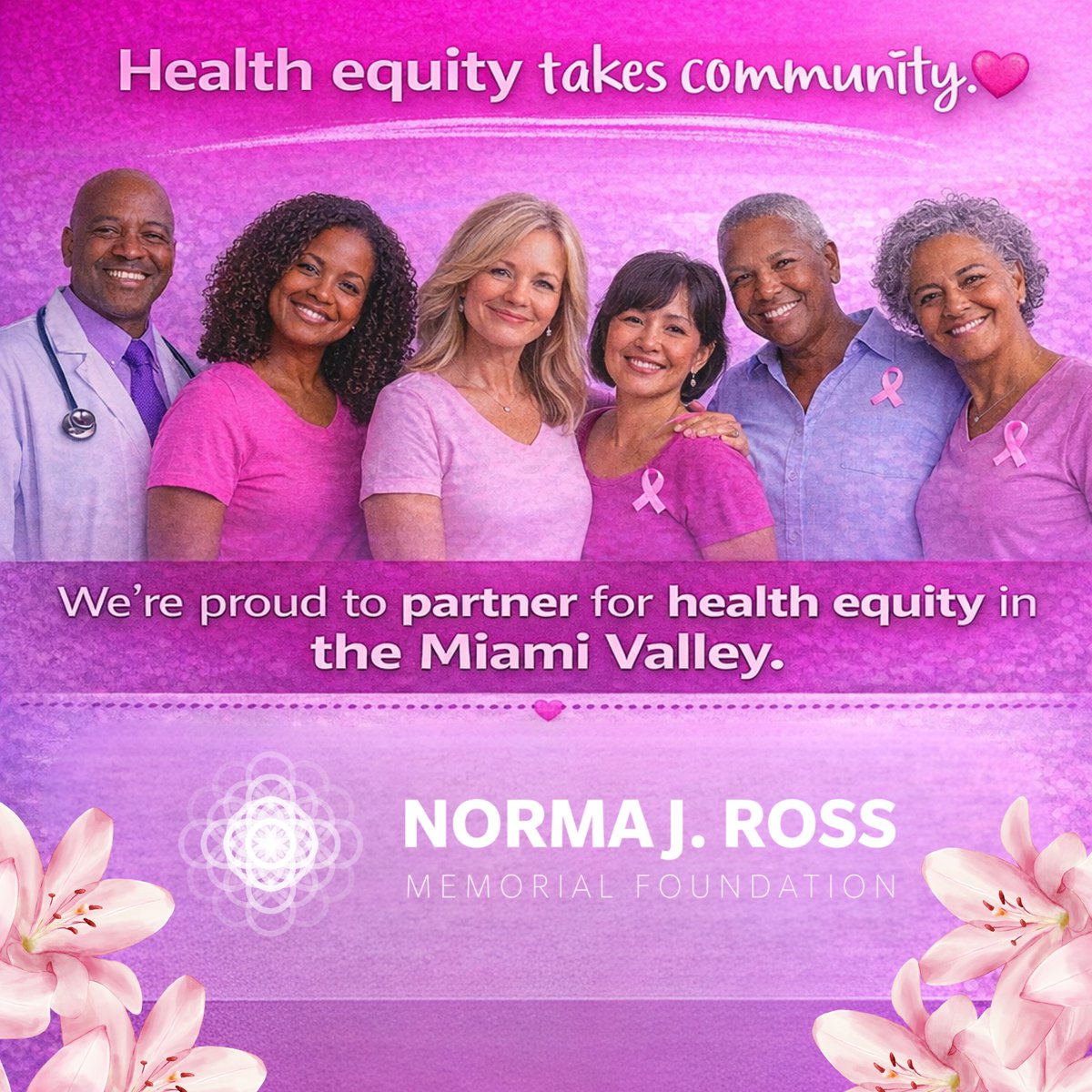 Health equity takes community! 💗 Together, we expand access, educate, and save lives across Miami Valley. #NJRMF #HealthEquity #MiamiValley #CommunityStrong #WomensHealth #BreastHealth365