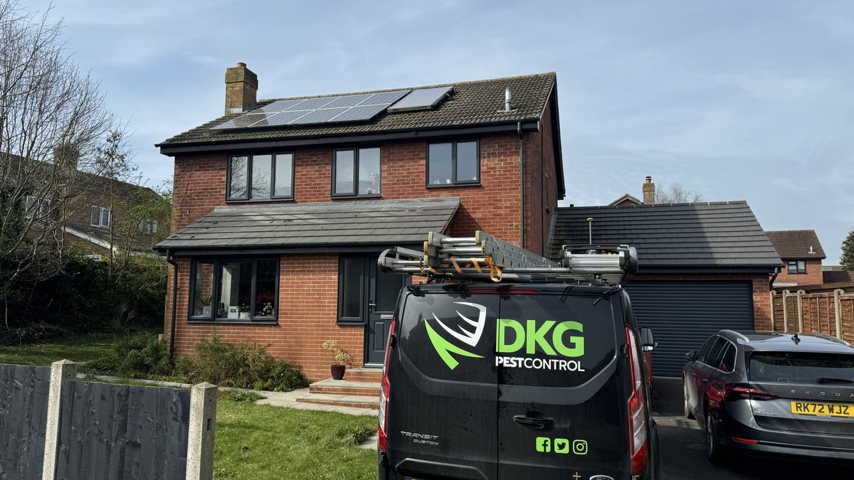 DKGPestControl1's tweet photo. Another solar panel bird proofing job completed in #Basingstoke this morning.
16 solar panels across two arrays, all pigeons evicted and exclusion kits installed https://t.co/BVeq1Os5F0 https://t.co/W2tbdbf4WU