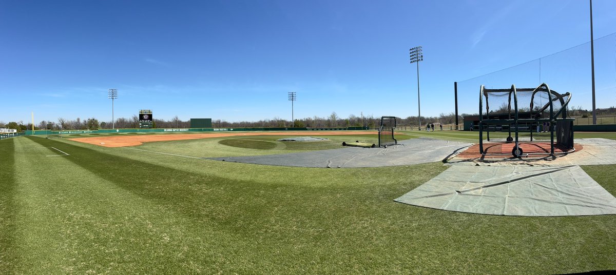 PlayByPlayGuy1's tweet image. Beautiful but warm day as @OBU_Baseball opens a three game GAC series with a DH against Ouachita..First pitch is set for 3pm on the Bison Sports Network! #GOBISON #OnToVictory 🦬⚾️