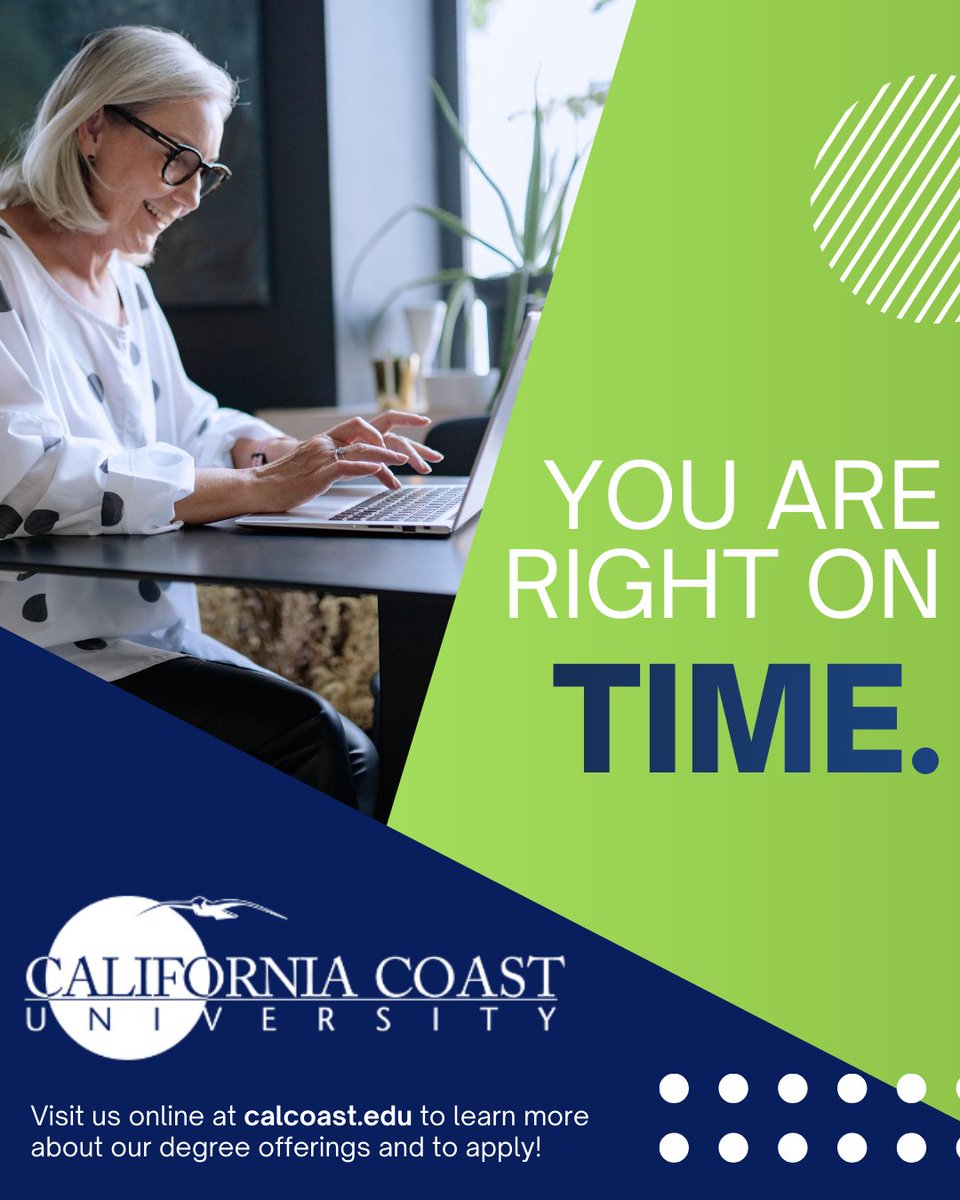 There’s no deadline on becoming who you want to be.

Whether you’re restarting, pivoting, or finally pursuing that degree, CCU makes it possible to move forward — on your schedule.

Learn more at calcoast.edu.