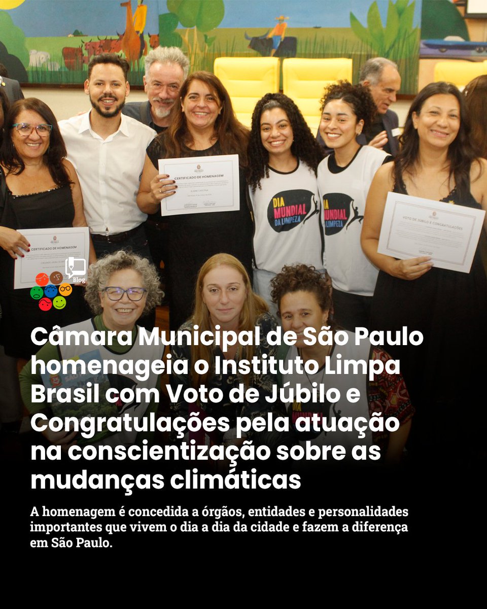 Um reconhecimento que é de todos nós 💚

O Instituto Limpa Brasil foi homenageado na Câmara Municipal de São Paulo pela atuação na conscientização sobre as mudanças climáticas.

👉 Leia mais:
 limpabrasil.org/2026/03/20/cam…
#LimpaBrasil #AçãoClimática #Sustentabilidade