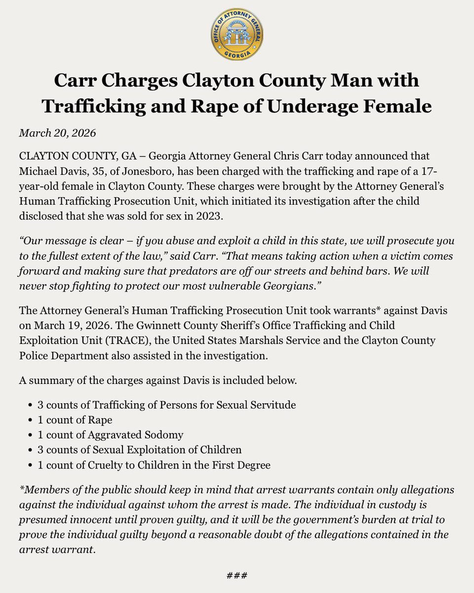 GA AG Chris Carr tweet media