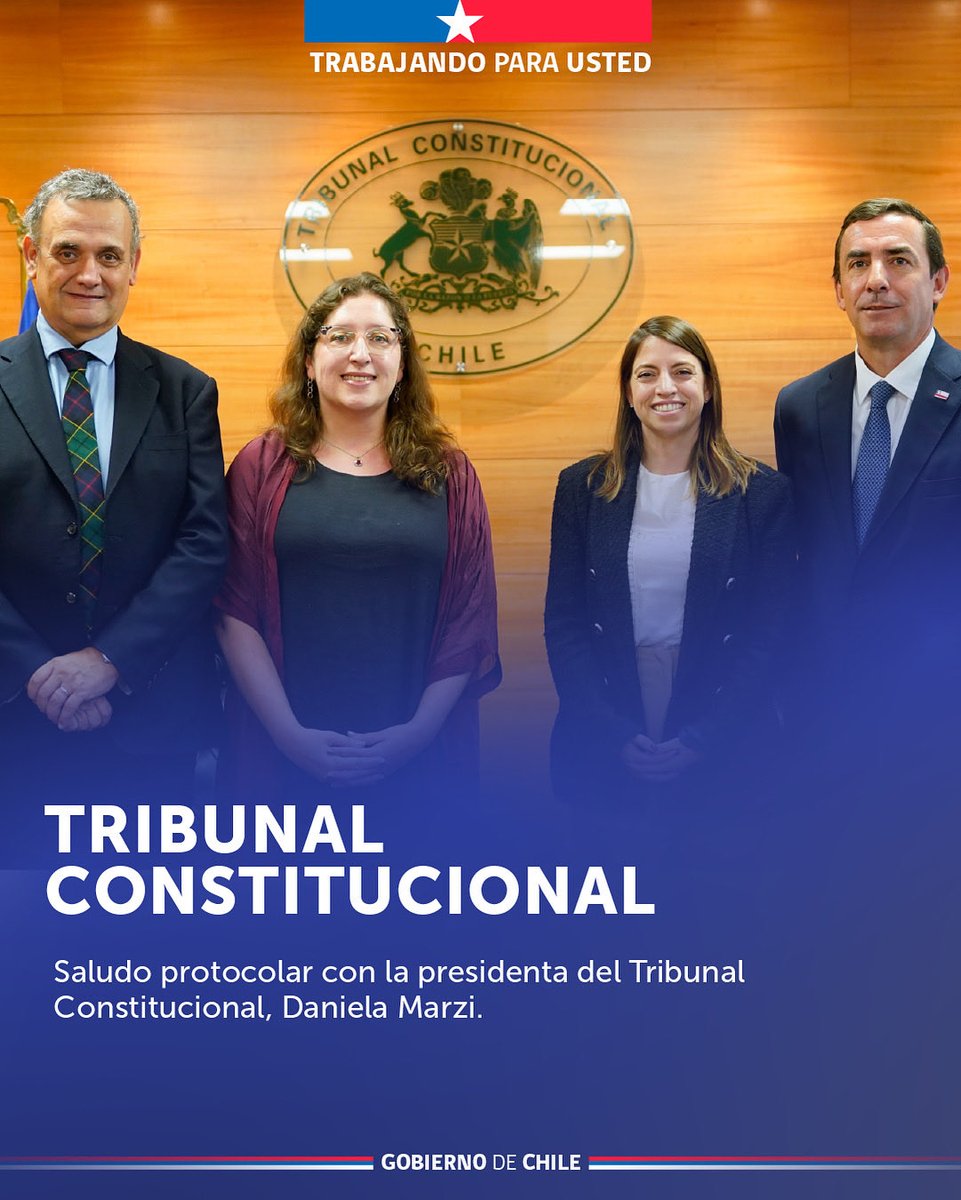 Saludo protocolar con la presidenta del Tribunal Constitucional, Daniela Marzi, para fortalecer el diálogo y la coordinación institucional entre ambos organismos.
