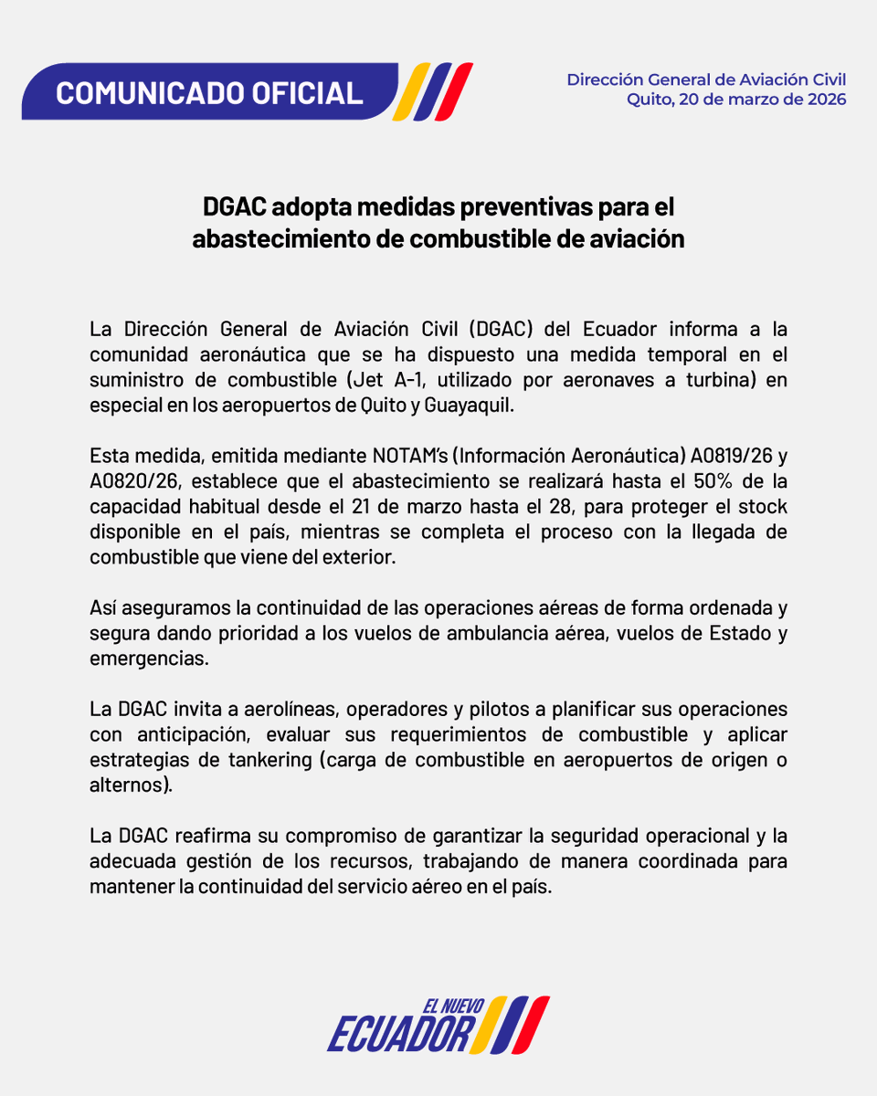 DGAC Ecuador (DAC) tweet media