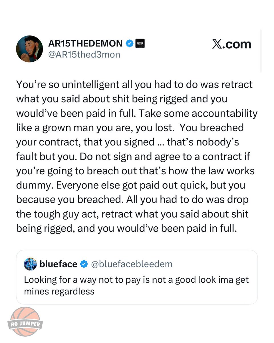 No Jumper tweet media