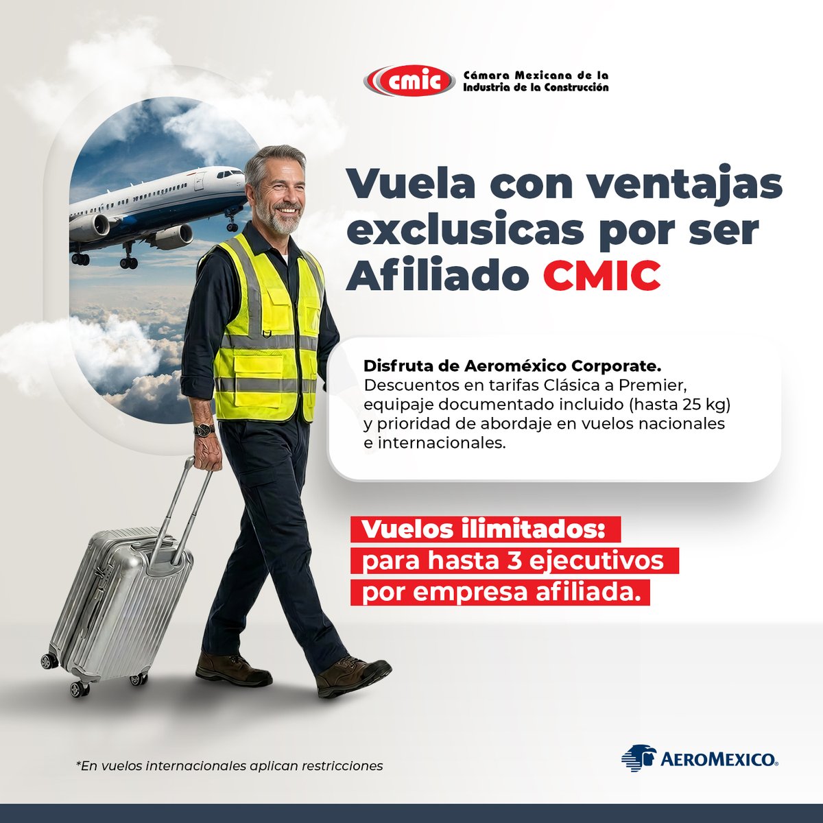 ✈️ Afiliado CMIC 2026: viaja más y mejor.
 
Te presentamos el programa #Aeroméxico #Corporate que te otorga descuentos y beneficios exclusivos para tus viajes.
 
 🔗 Conoce cómo acceder y todas sus ventajas:
cmic.org.mx/afiliadosaerom…
 
#BeneficiosCMIC #ViajaConCMIC