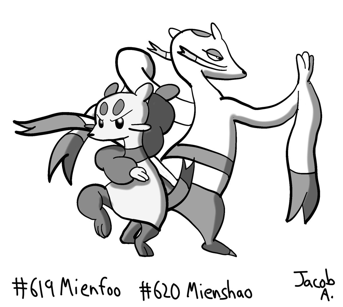 bigredjakey's tweet photo. #pokemon #mienfoo #mienshao #artchallenge https://t.co/YXkosL239q