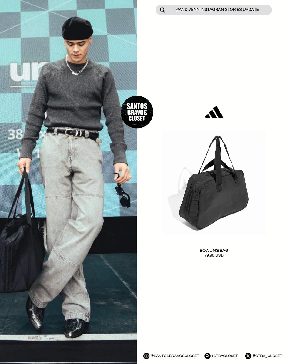 stbv_closet's tweet photo. #DrewVenegas Igs Update 📸
#HM Loose Fit worker jeans (849 MXN), Regular Fit Rib-knit wool jumper.
#ADIDAS Bowling Bag (79.90 USD).
#SantosBravos
#StbvCloset #Stbv https://t.co/380VMBMfyQ