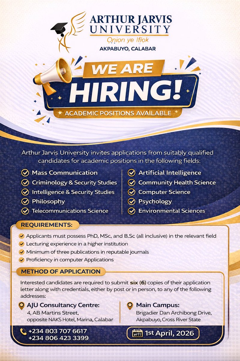 Arthur Jarvis University tweet media