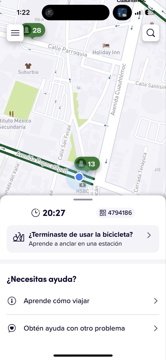 esemiFar's tweet photo. @ecobici ¡hola! Ya anclé la bicicleta #4794186 en la estación CE-427 y en la aplicación sigue corriendo el tiempo. Me ayudan? https://t.co/uxURswNdmY