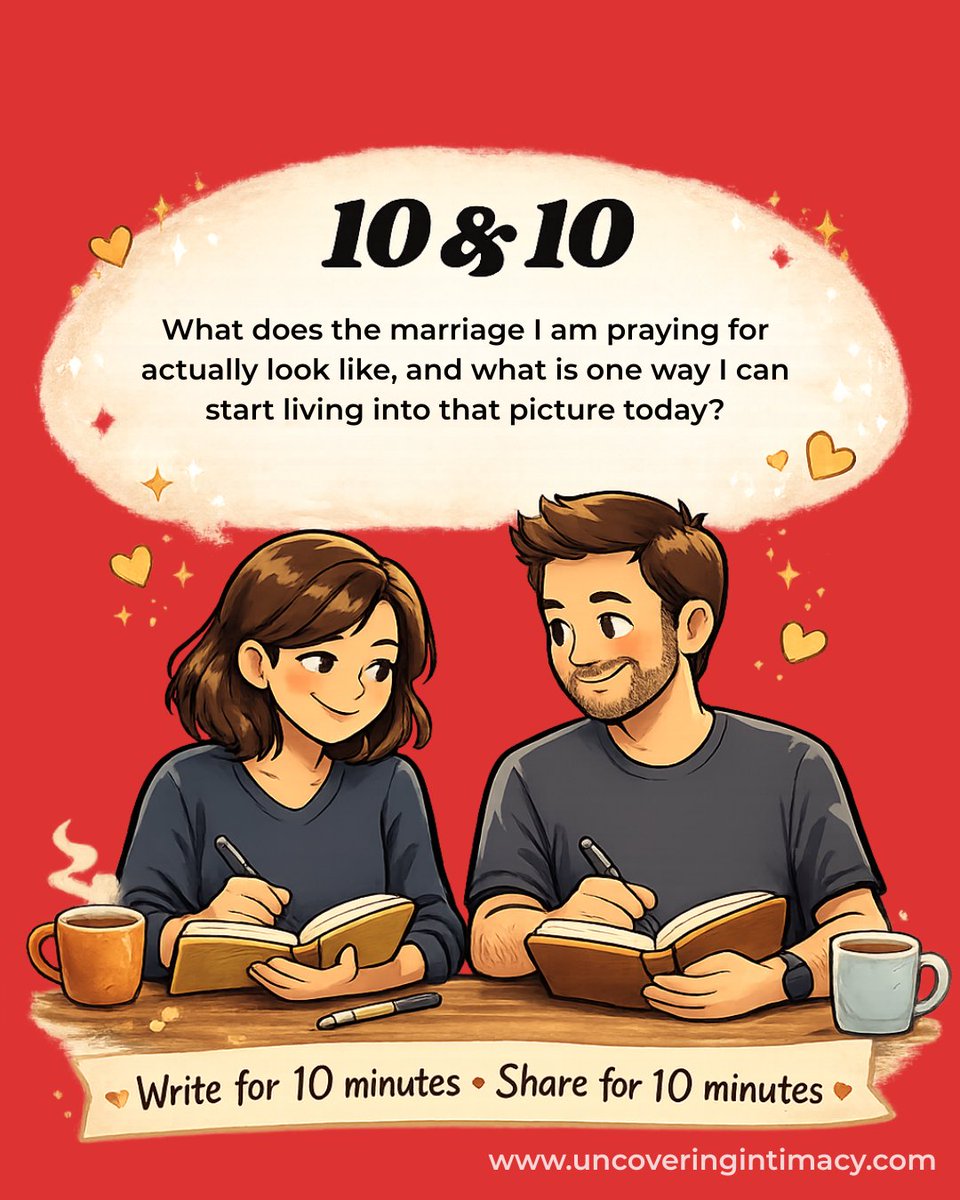 Instructions: The idea is to spend 10 minutes writing your response to the question. Your spouse does the same. Then you spend 10 minutes together sharing what you each wrote.