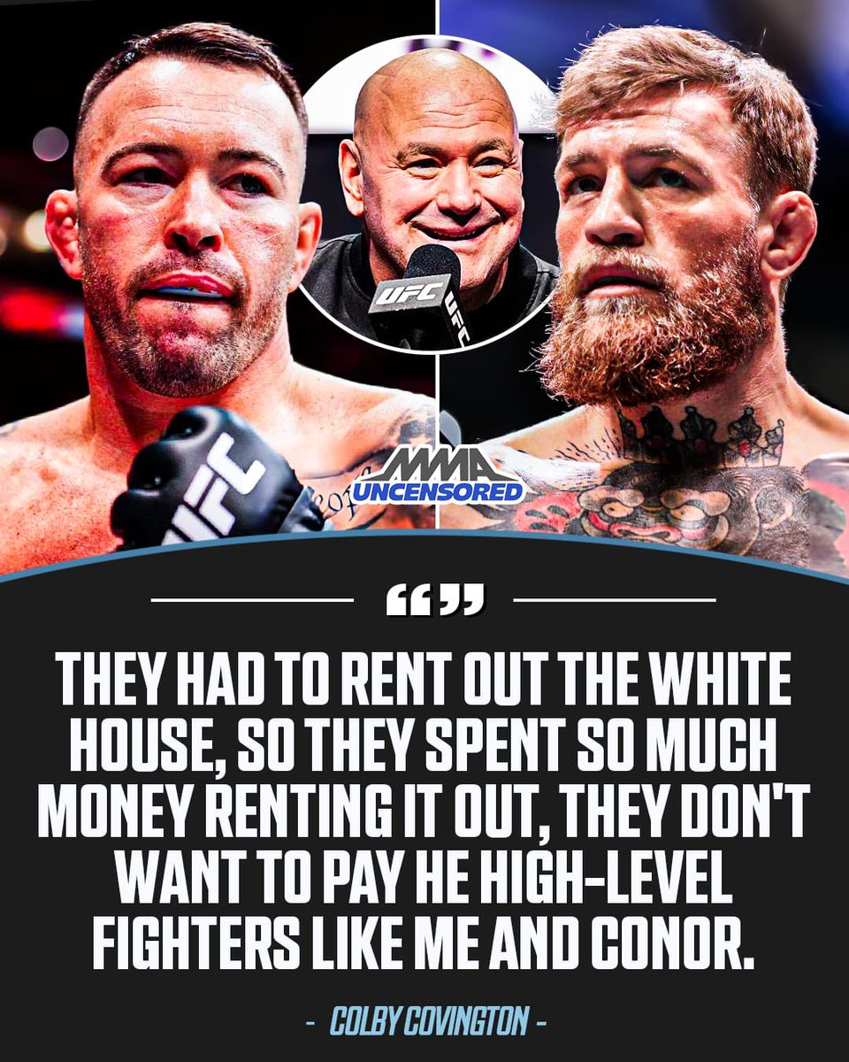 MMAUNCENSORED1's tweet image. Colby "Chaos" Covington UFC says the UFC doesn’t want to pay “High level fighters like him and Conor McGregor” 👀😳

#UFCWhiteHouse #DanaWhite #UFC