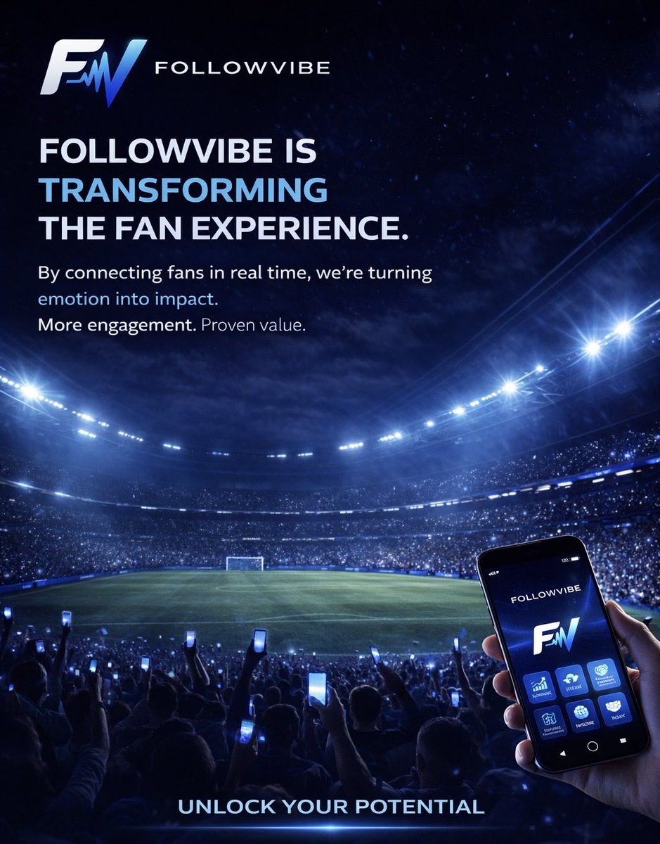 FollowVibeApp's tweet photo. Football has always been more than what happens on the pitch.

It lives in the stands.

📊 On average, teams win around more than 60% of their home matches.
📊 Crowd noise has been proven to influence  decisions.
📊 Players run more, press harder, and perform better with strong fan support.

This is not a coincidence.

This is fan impact.

Every chant increases pressure.
Every voice shifts momentum.
Every moment in the stands affects the game.

Fans don’t just support the team.

They shape the outcome.

FollowVibe is built to unlock that power.

#JoinTheVibe
https://t.co/dgMoBH67Jy