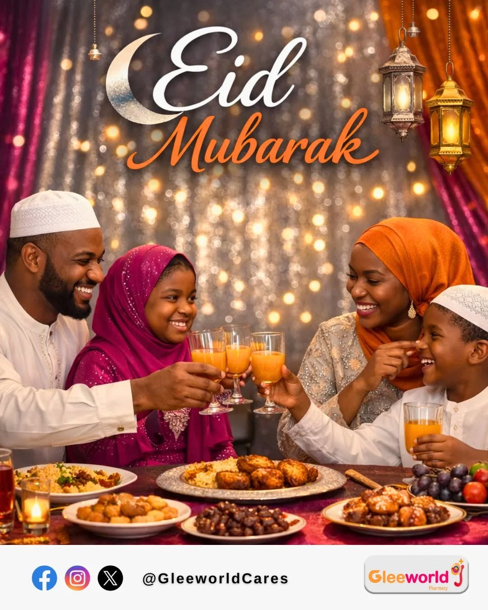 GleeworldCares's tweet photo. Warm wishes from all of us at Gleeworld Pharmacy.

Eid Mubarak! May this season of joy bring peace, health, and prosperity to you and your loved ones.

#EidMubarak #GleeworldPharmacy #GleeworldCares #JoyAndWellness #HealthAndHappiness https://t.co/fUkiezCAMn