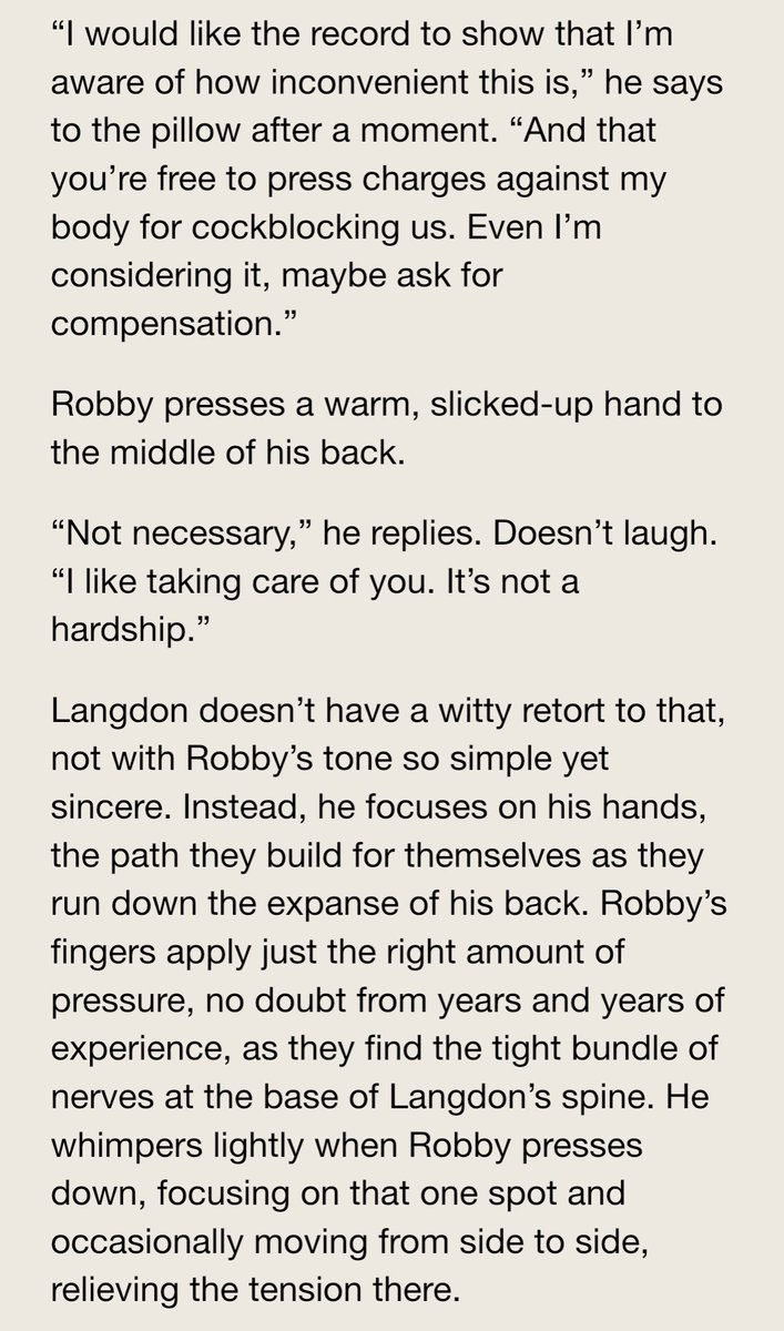 dr_whimsy's tweet photo. with langdon’s #badback gate from last night’s episode, here are some snippets from a scene i had to cut from my wip but that i’m still very fond of
#robbylangdon https://t.co/m5OujJad84