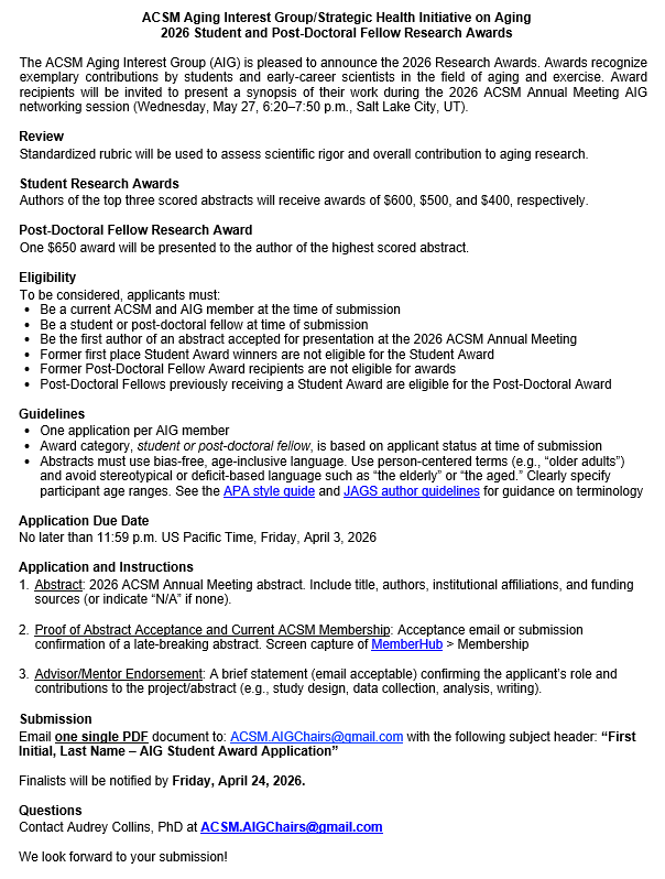 ACSM - Aging Interest Group tweet media