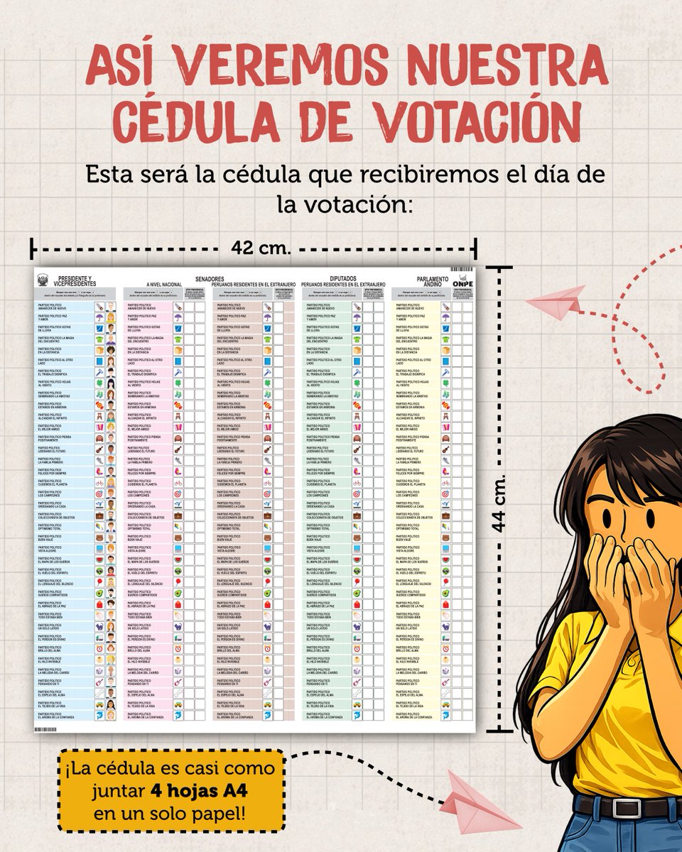 🗳️En las #Elecciones2026 votaremos con una sola cédula… pero por cinco decisiones: Presidencia, Senado (2 columnas), Diputados y Parlamento Andino. Entender cómo marcar tu voto es clave para el equilibrio del poder.
Revisa el carrusel y comparte información útil.
#VotoInformado