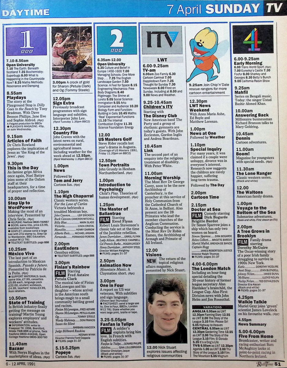 TvDidYouSee's tweet photo. #OnThisDay 7 April 1991 📺TV Listings
#HelenMirren stars in the first PRIME SUSPECT at 9:00 on ITV. The very first THE DARLING BUDS OF MAY with #DavidJason is before that at 7:45 and the last ever BRUSH STROKES is on BBC1 at 7:15.
Screen Two: AIMÉE, starring #JulietStevenson. https://t.co/Gc6MGCCkc0