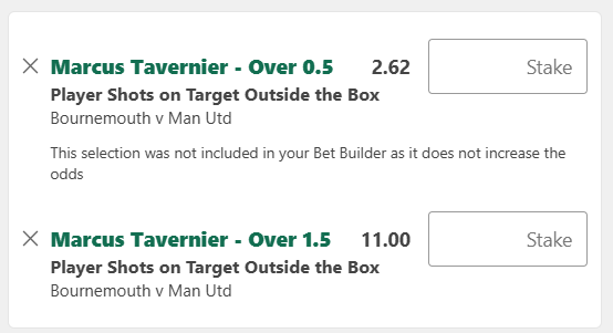 TipsCentral2026's tweet photo. Tavernier has had 32 shots from outside the box in 23 matches started this season, with 12 of these being on target.
He also has 2 shots outside of the box against Man united in the reverse fixture with both of these being on target!

Cunha has also has 32 shots from outside of the box this season in 23 matches started!

Units advised:
Tavernier and Cunha 1 each=1.5 units
Tavernier 2 shots=1 unit
Tavernier 3 shots=0.5 units
Tavernier 1 shot on target=1 unit
Tavernier 2 shots on target=0.25 units
