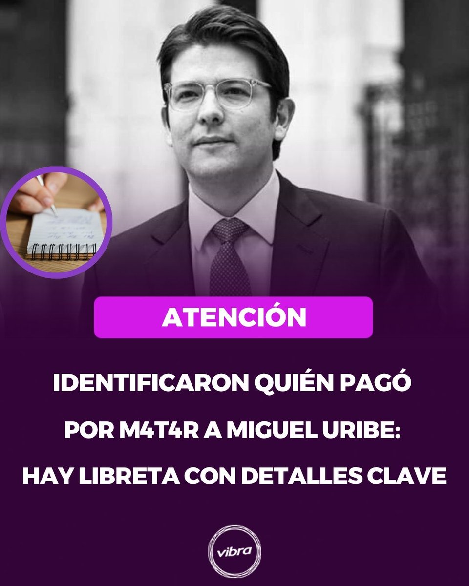vibra_co's tweet image. Dieron a conocer nuevos detalles clave de la investigación, en donde una libreta es la principal pista 😱 👀  #Migueluribe #Actualidad #Caso #Culpables
Detalles aquí: vibra.co/?p=528656