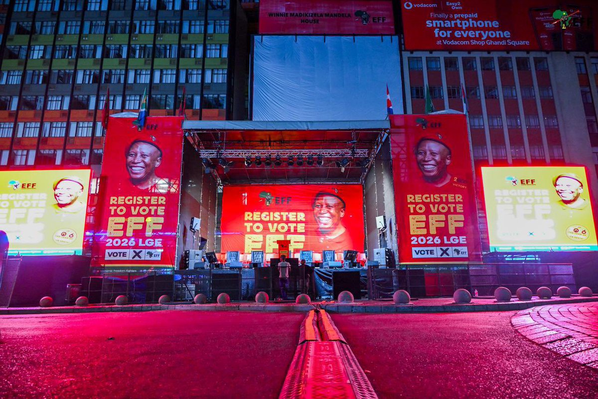 It’s all systems go for the EFF Mass Voter Registration Campaign Launch l. 

Be there or be told. 

#RegisterToVote in the 2026 Local Government Elections: registertovoteeff.org.za