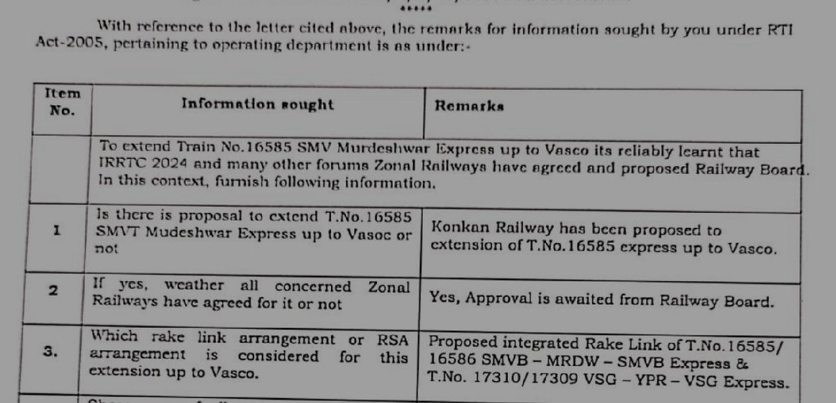 <a href="/SWRRLY/">South Western Railway</a> much waiting for this announcement.
Kindly extend this service upto Vasco A.S.A.P.
#Vasco #SouthWesternRailway 
<a href="/AshwiniVaishnaw/">Ashwini Vaishnaw</a> <a href="/CaptBrijesh/">Captain Brijesh Chowta ಕ್ಯಾಪ್ಟನ್ ಬ್ರಿಜೇಶ್ ಚೌಟ</a> <a href="/KotasBJP/">Kota Shrinivas Poojari</a> <a href="/KonkanRailway/">Konkan Railway</a> <a href="/PrasadByndoor/">Byndoor Prasad Poojari</a> #MurudeshwarExpress #UttaraKannada