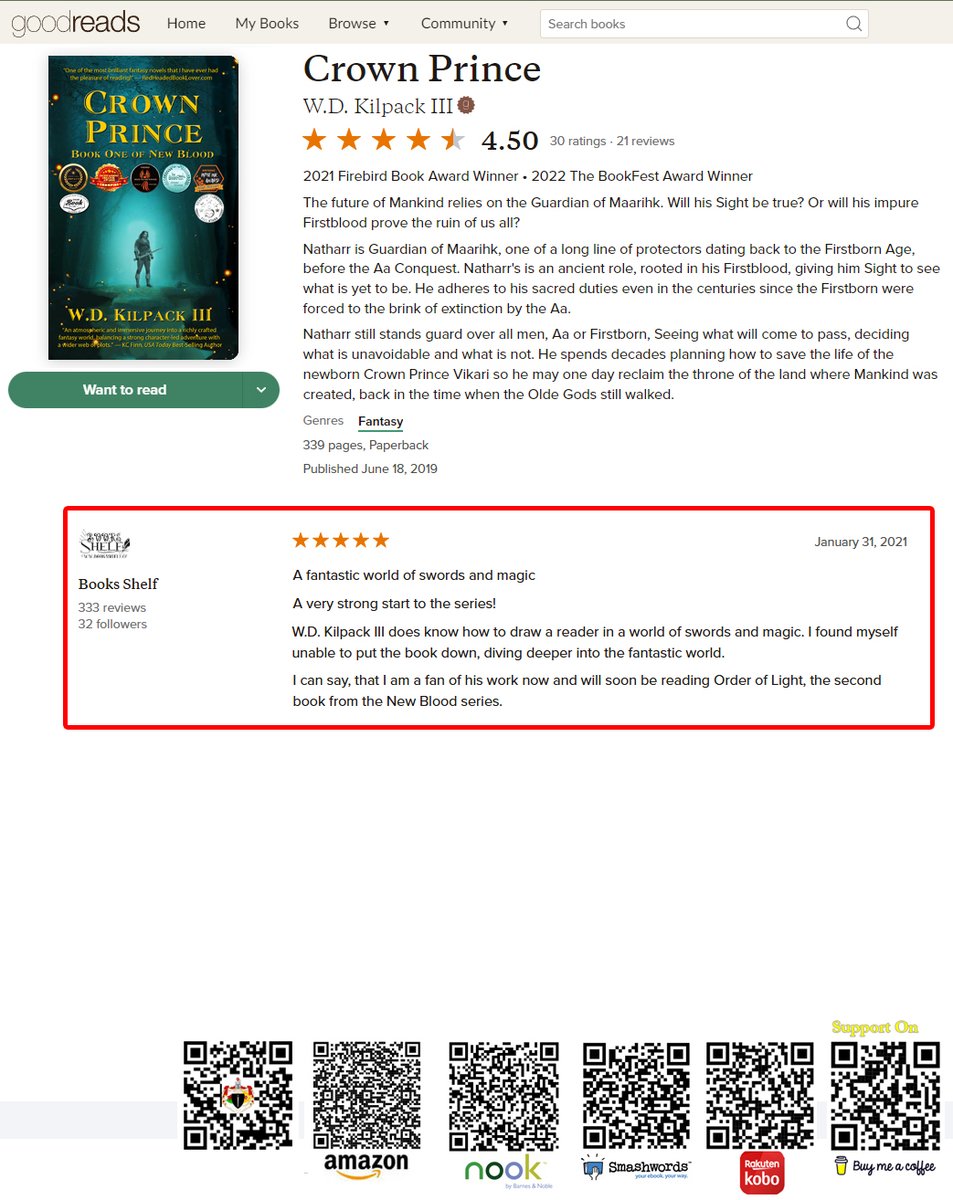 WDKilpack's tweet photo. "A fantastic world of swords &amp; magic" | Tap 4 Author Intro 2 Book! https://t.co/RWffHdTXqa

#Amazon #KindleUnlimited #EpicFantasy #FantasySeries #IndieAuthor #CrownPrince #MustReadFantasy #FreeChapter #Kilpack #Author #NewBloodSaga #WritersLift #bookreview #goodreads #booksshelf https://t.co/fNB46UWiI9