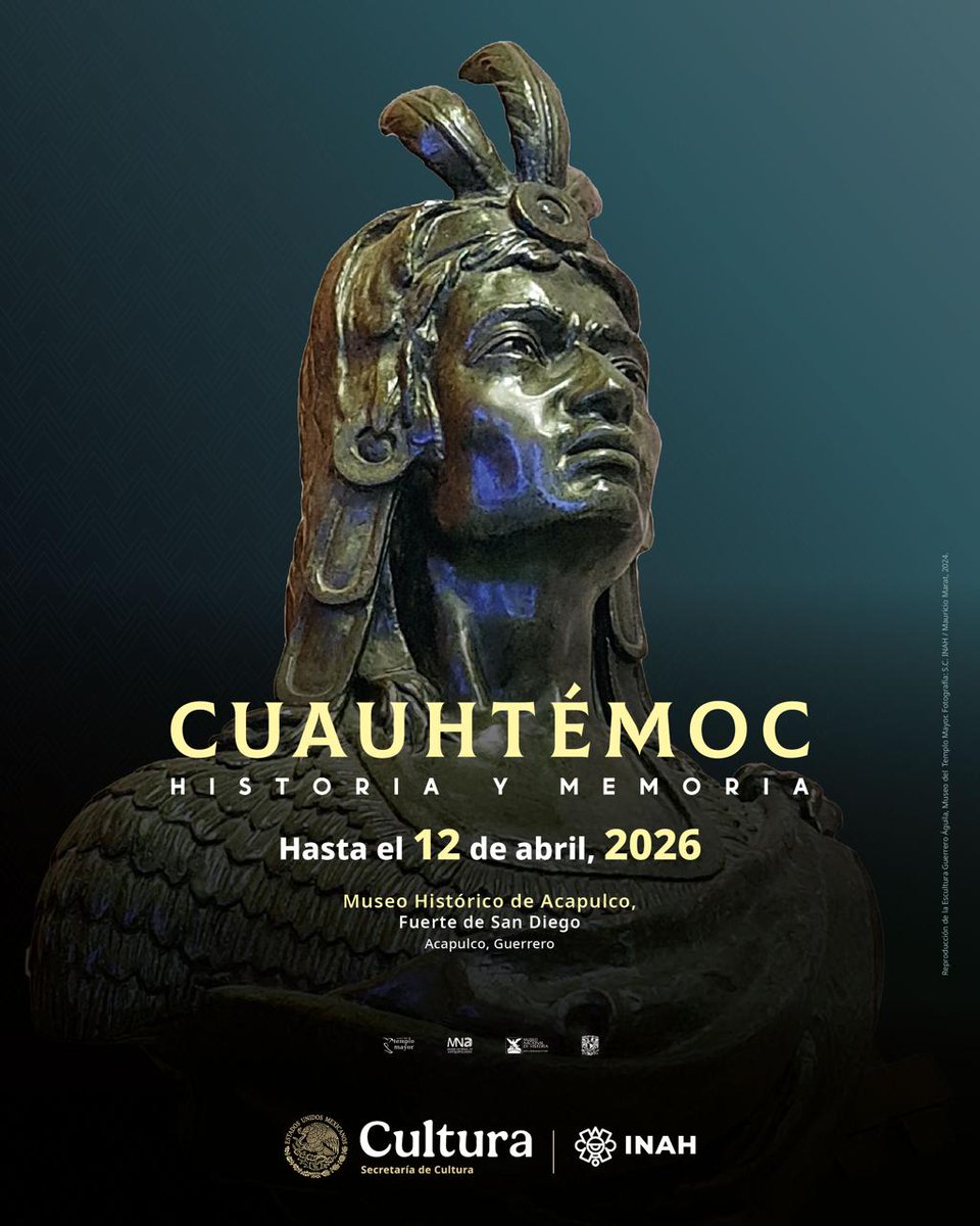 #NoTePierdas de la exposición temporal:
🔹 Cuauhtémoc 🔹
Historia y Memoria

🗓️ Estará abierta el público hasta el 12 de abril, en el Museo Histórico de Acapulco, Fuerte de San Diego

¡Te esperamos en Acapulco, Guerrero, para conocer más sobre la vida de este importante tlatoani!