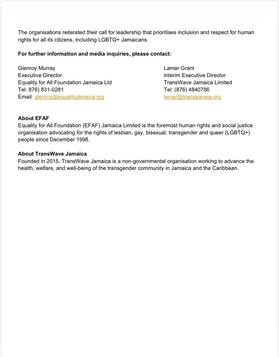Equality Jamaica tweet media