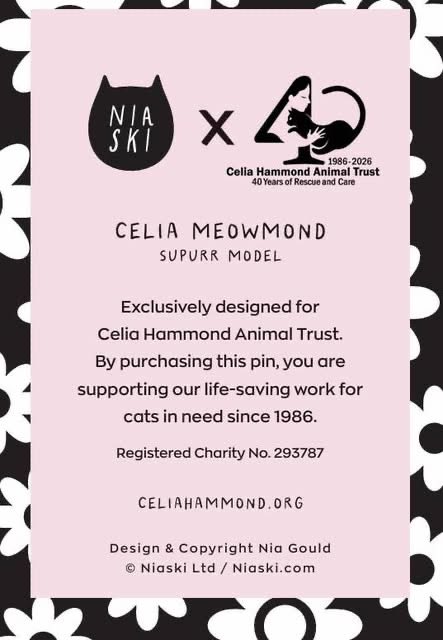 CeliaHammond's tweet photo. ✨ 40 years of saving cats 💛
Celia Meowmond is here 🐾 Limited-edition greeting cards & pins. Exclusive & selling fast! 
First 50 pin orders = chance to win a signed card
Don’t miss out, every order supports our rescue work   Send Style. Support a Cause 🖤 @PostsOfCats @TweetsOfCats  👉 https://t.co/ESvUU8hwPG