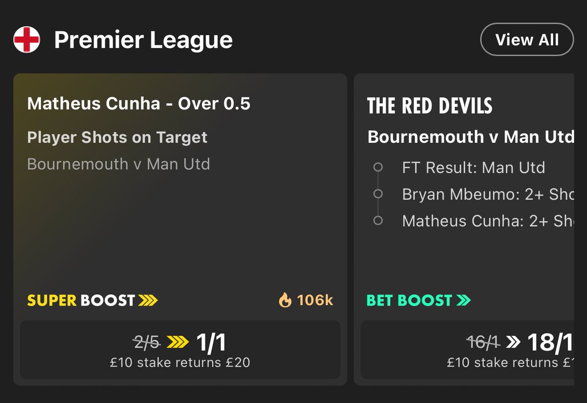 UKBetArb's tweet photo. 🚨MATCHED BETTING FREE TIP🚨

CUNHA SHOT ON TARGET 

#BET365     
#BETFAIR #SMARKETS 
#matchedbetting #betting #sports 

Guaranteed £1.50 profit  + SUPER SUB AVAILABLE 

Contact us with any questions. https://t.co/XOoQXRNVyN