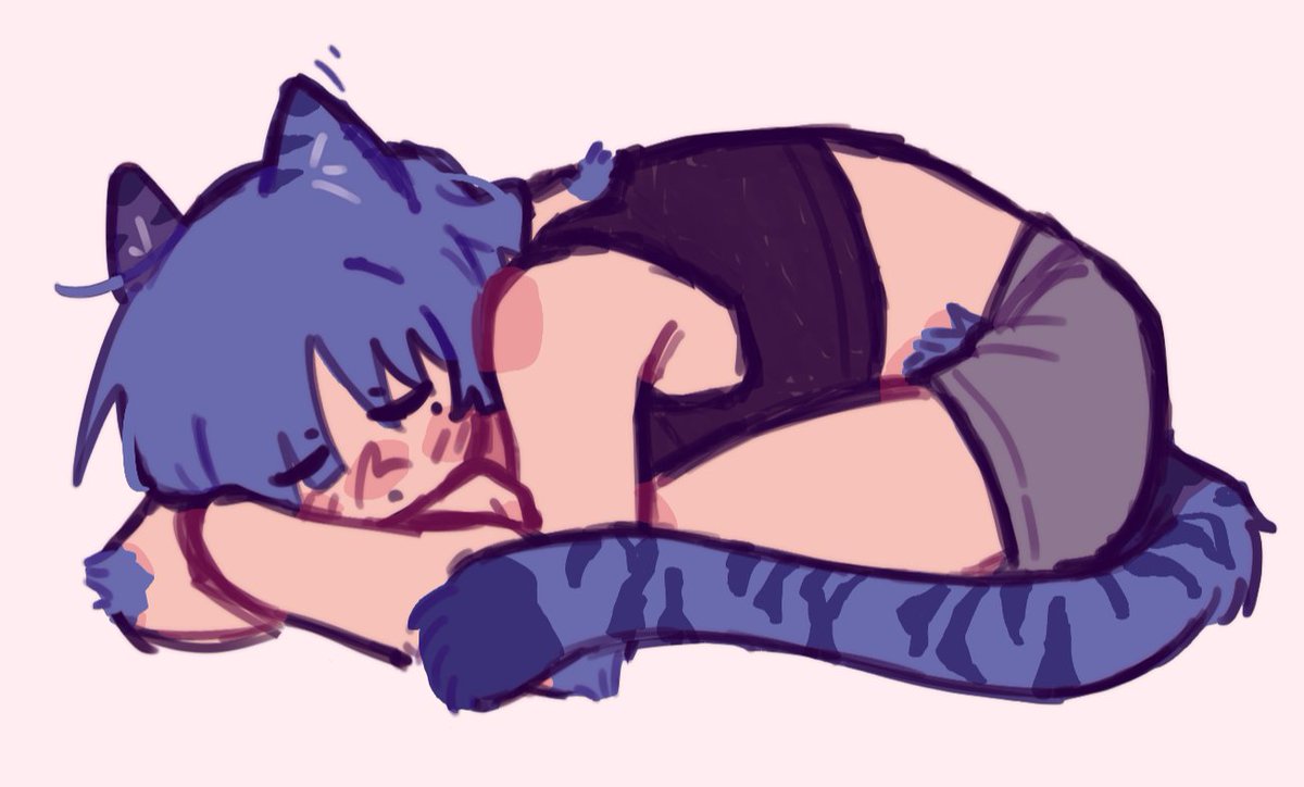 another one of the finished cat Ryo doodles, she’s sleeping