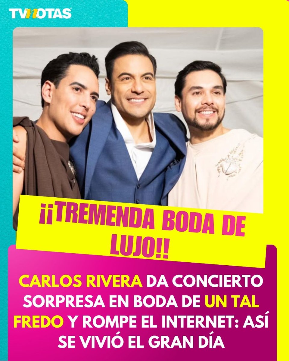 ¡TREMENDA FIESTA!👬🏻🤩👉 bit.ly/40JFVTu
Carlos Rivera da concierto privado en boda de Un Tal Fredo